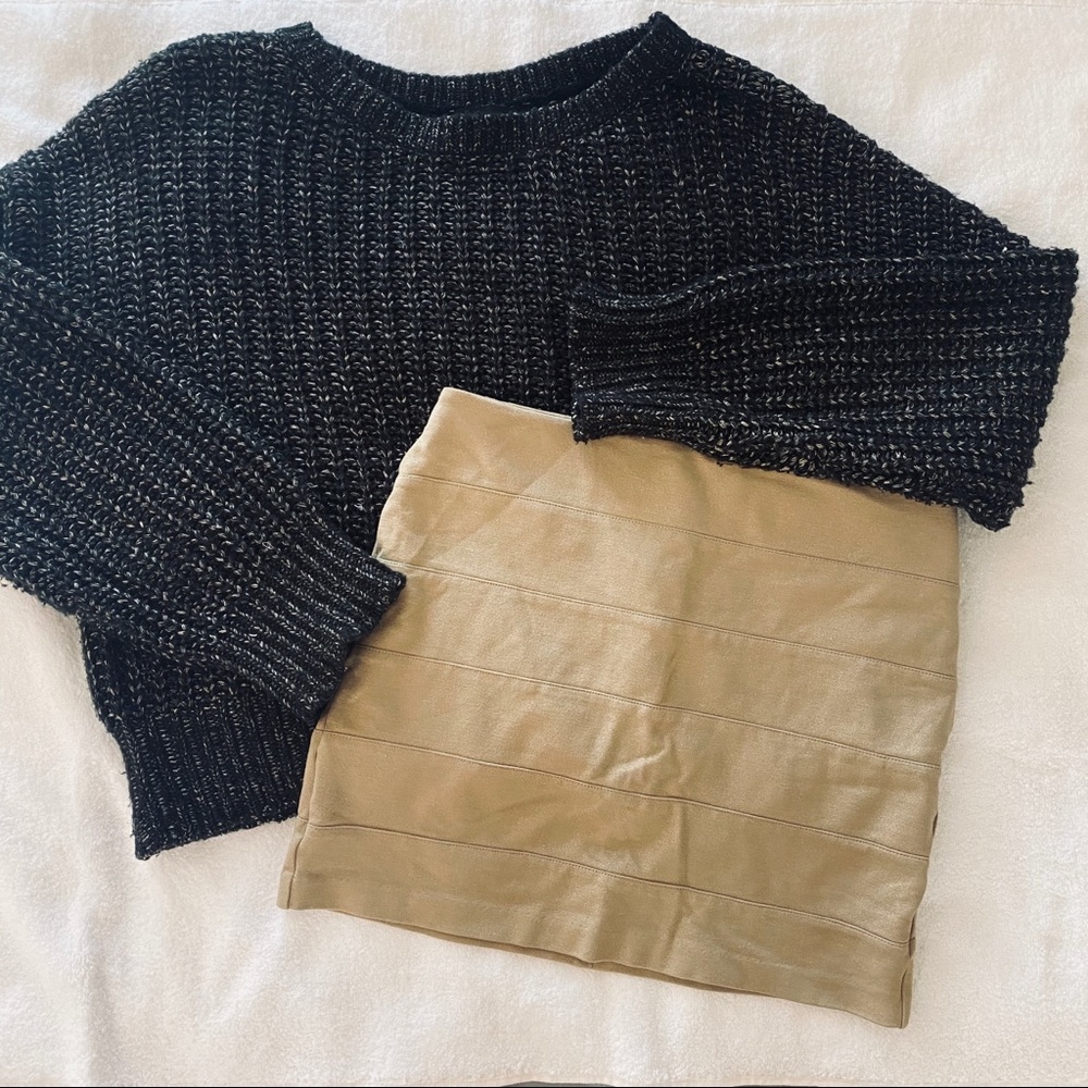 Gold Stripe Mini Skirt